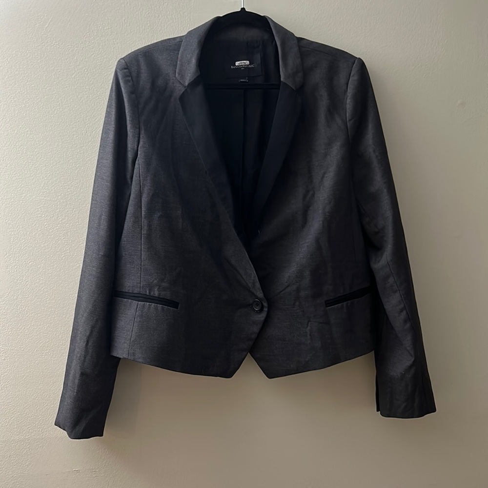 Banana Republic Grey and Black Blazer, 12